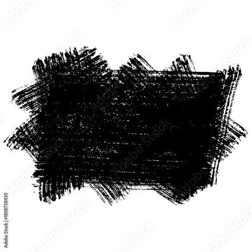 Hand drawn black brush strokes for grunge style text backgrounds