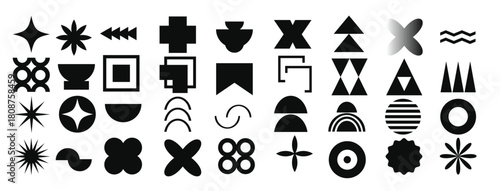  set geometric gradient shapes contemporary modern trendy