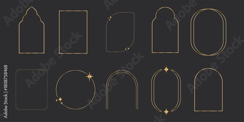  set luxury thin line golden minimal celestial frames