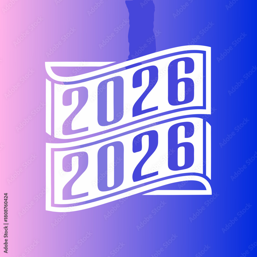 Obraz premium Stylish 2026 banner design with a gradient background, perfect for sophisticated event announcements and modern celebrations, conveying a sense of style