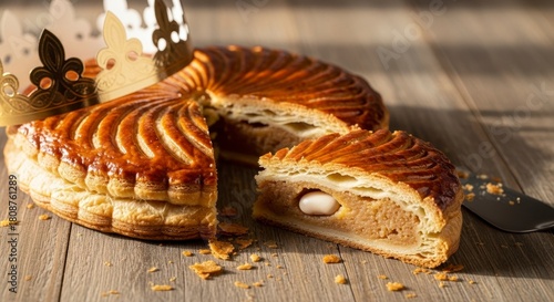 Galette des Rois with Crown, Almond, and French Epiphany Cake.