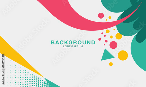 This vibrant and colorful background features a blend of abstract shapes and colors, ideal for themes of creativity, youthful energy, and visual inspiration in design.
