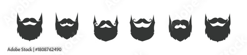 santa beards and mustache collection santa claus vector 