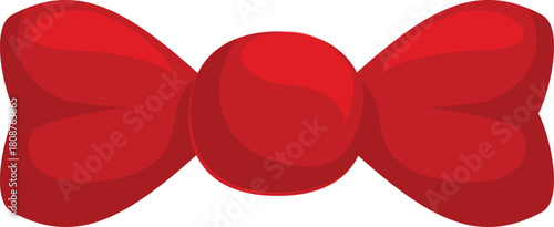 Glossy red bow tie representing style and celebration, perfect for festive occasions