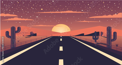 vector beautiful landscape illustration
