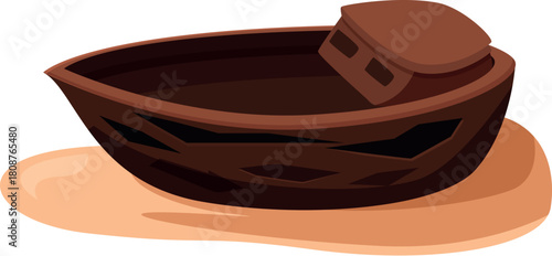 Shipwreck stranded on the shore representing maritime disaster and adventure