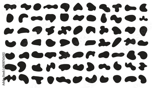  set of abstract organic shapes random shapes organic black