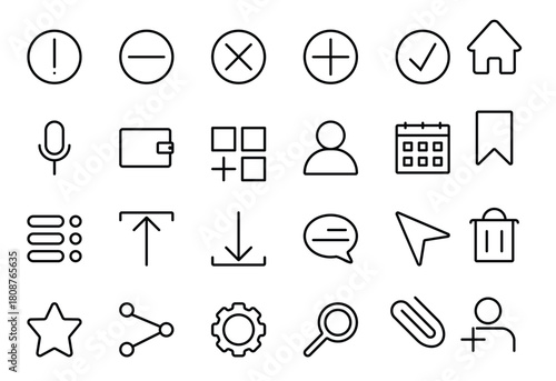 set of basic ui icons set of basic ui icon collection