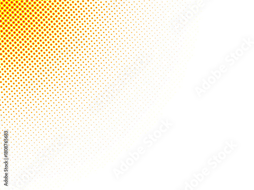 Abstract orange gradient halftone pattern background. Creative graphic design element with dots fading to Transparent Background