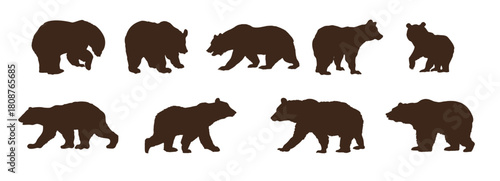 set of bear silhouettes