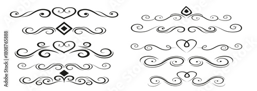 Set of black lines ornaments frames for illustrations 