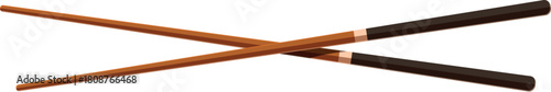 Wooden chopsticks isolated on white background representing asian cuisine and oriental culture