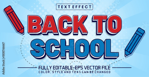 Back to school font Text effect editable
