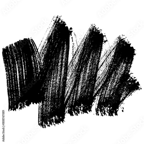 Hand drawn black ink brush strokes for grunge design backgrounds