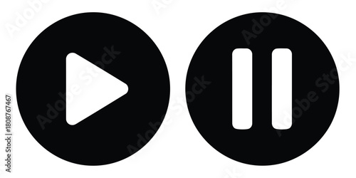 Vector illustration of play and pause button