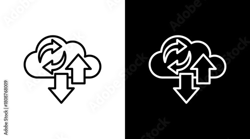 Cloud Storage With Icon Set Design