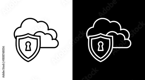 Cloud Security With Icon Set Design