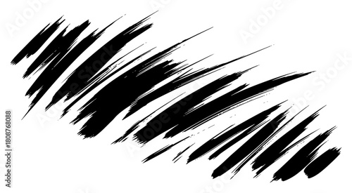 abstract black dry brush strokes diagonal grunge vector texture
