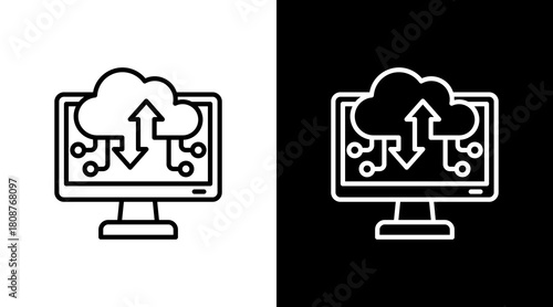 Cloud Computing With Icon Set Design