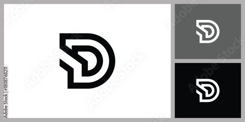Geometric Letter D vector design