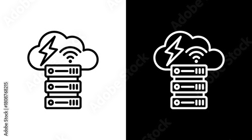 Data Electricity With Icon Set Design