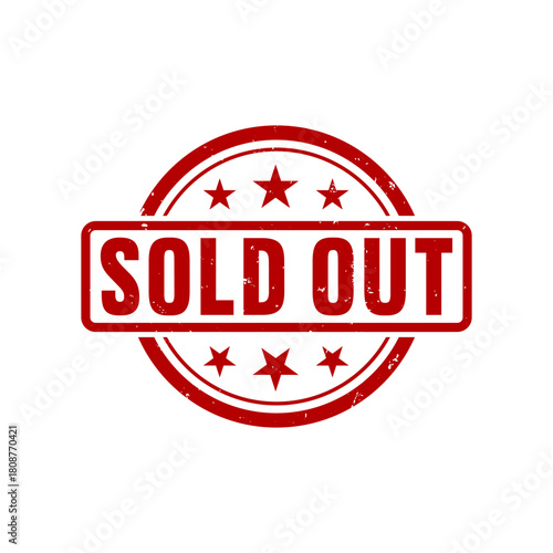 Sold out sign label red grunge rubber stamp vector