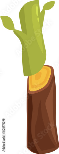 New sprout growing from grafted tree branch, showing new life and growth