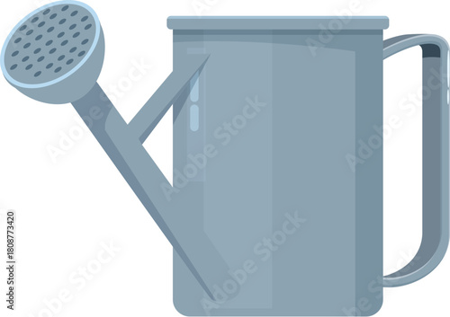 Metal watering can with a handle and spout, ideal for watering plants and flowers in the garden