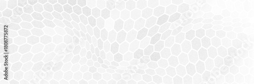 White Hexagon Tile Wall Background with Spotlight at the Center.