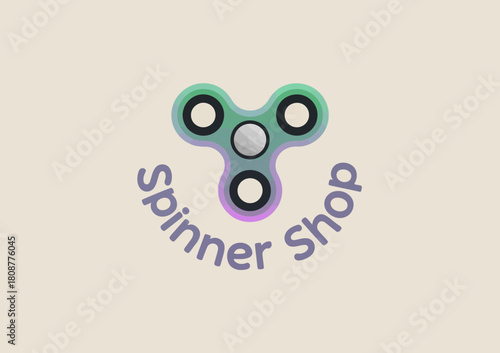 A contemporary logo for a spinner shop, featuring a stylish spinner design that evokes fun and excitement, ideal for catering to the younger demographic.