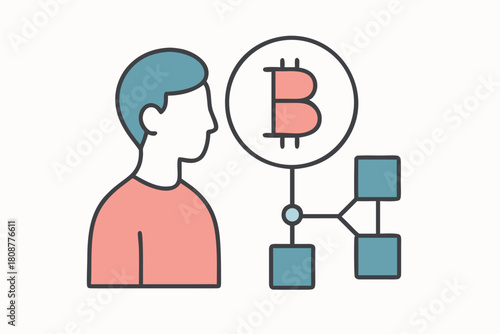 Abstract Cryptocurrency World With Icons 