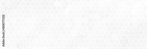 White Hexagon Tile Wall Background with Spotlight at the Center.