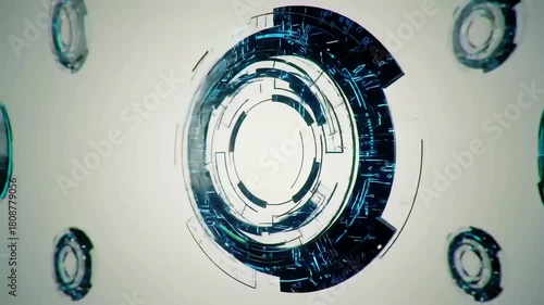 Wallpaper Mural Futuristic HUD Circular Interface Rotation Torontodigital.ca