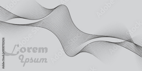 Abstract waveform made of dots in rhythmic pattern, eps 10