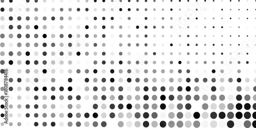 Abstract monochrome halftone pattern. Futuristic panel. Grunge dotted backdrop with circles, dots, point. Design element for web banners, posters, cards, wallpapers, sites. Black and white color