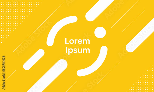 This image showcases a minimalist design in vibrant yellow, featuring abstract shapes and a central text placeholder emphasizing simplicity and modernity in design.