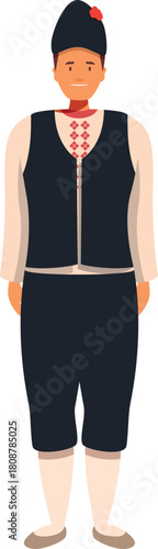 Full length view of man wearing traditional ukrainian costume, showcasing cultural heritage