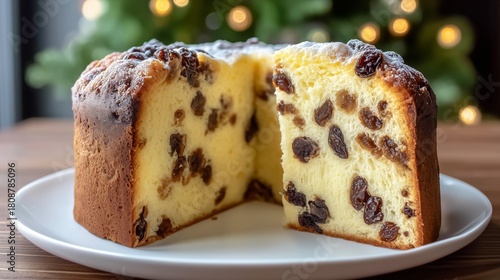 Panettone on a Christmas table