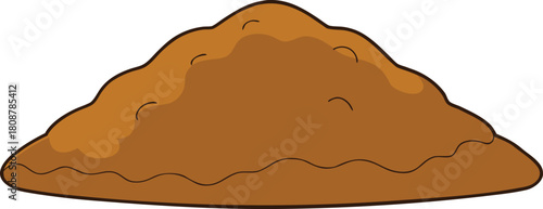 Cartoon pile of brown dirt or mud with wavy texture