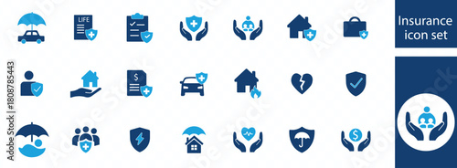 Insurance scenes and situations. Car insurance, accident, health insurance, life insurance