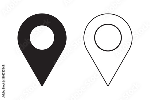 location vector icon set. point illustration sign collection. geolocation gps tag icons set. place logo. GPS map location icon.