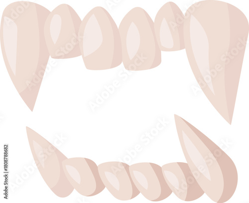 Vampire teeth bared showing canines, perfect for a spooky halloween costume or scary monster makeup