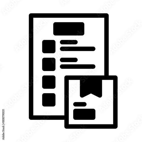 list product. This is a vector single icon with a semi solid style. perfect for any purpose, such as website design, mobile app design, logo design, pattern design, etc.