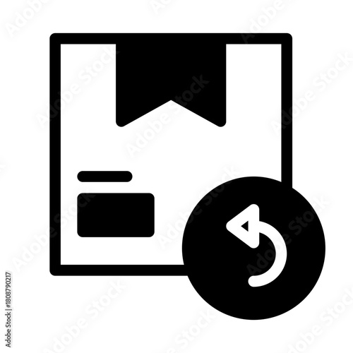 product return. This is a vector single icon with a semi solid style. perfect for any purpose, such as website design, mobile app design, logo design, pattern design, etc.