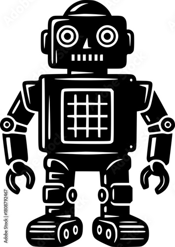 set of funny cartoon robots