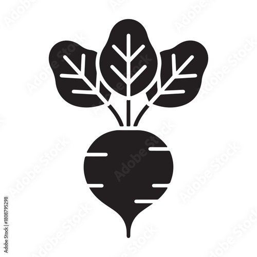 Natural root vegetable food plant isolated glyph