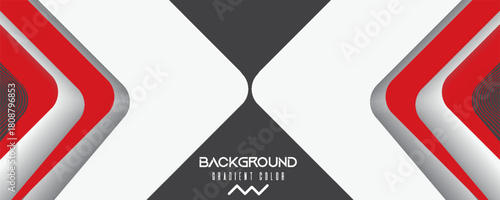 Abstract arrow red white arrow curve geometric direction on grey with blank space design modern futuristic background. suit for bussines, banners