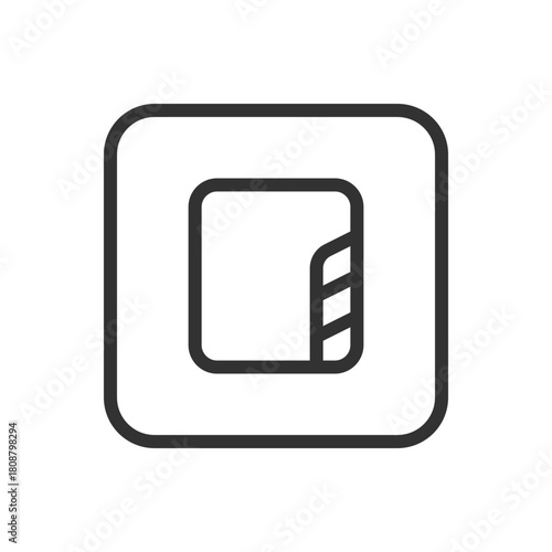 Office, Work Office Folder line icon – file folder outline vector for document organization, business records, office filing UI