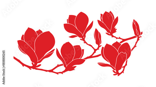 Colorful magnolia floral icons in clean silhouette form.

