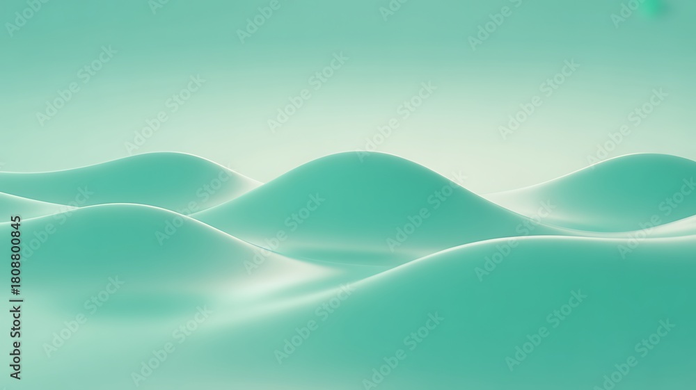 Fototapeta premium Teal Minimal Soft Dune Landscape